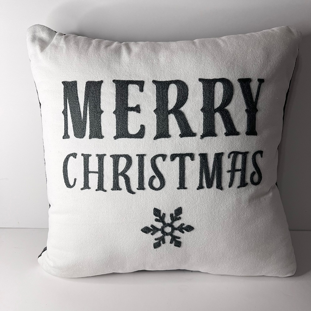 Target Merry Christmas with Snowflakes Throw Pillow